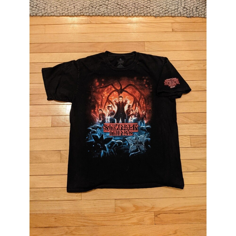 Stranger Things T Shirt Mens L Black Universal Studios Halloween Horror Nights